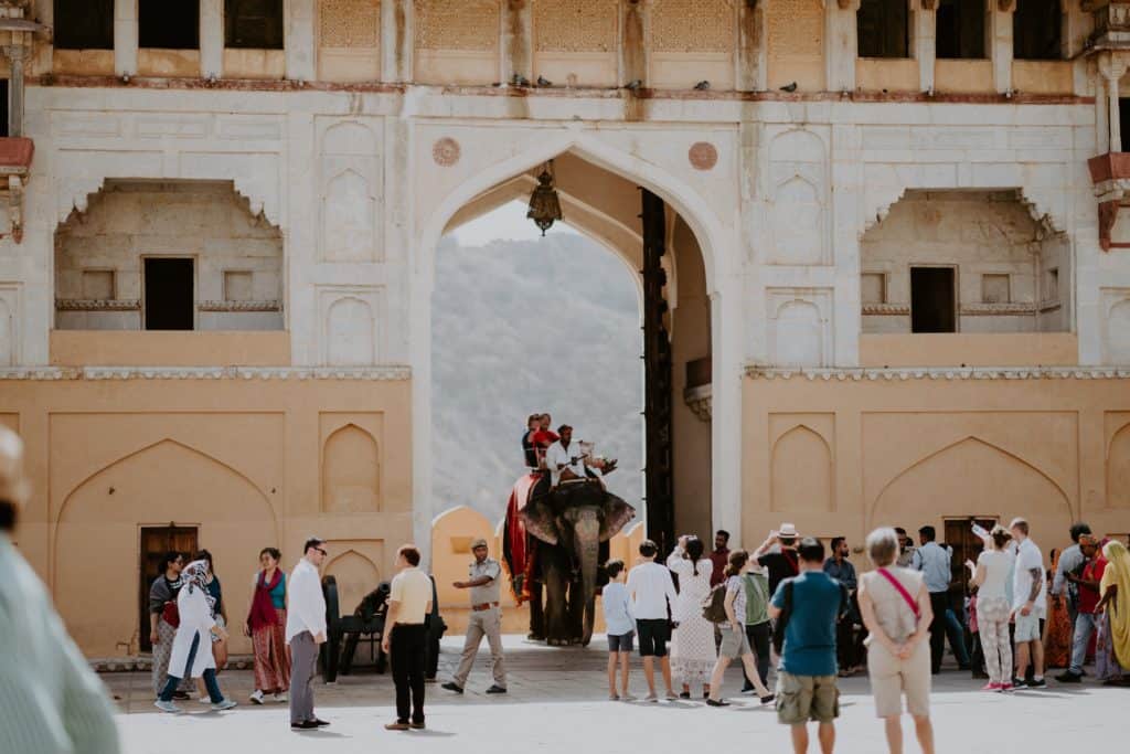 Tourists at Amer Fort-Jaipur