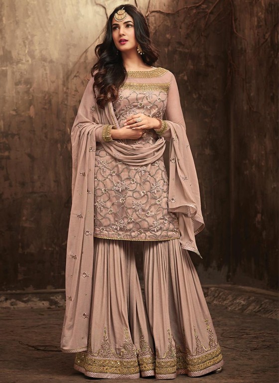 Gray Designer Embroidered Net Wedding Kurti Style Lehenga | Saira's Boutique