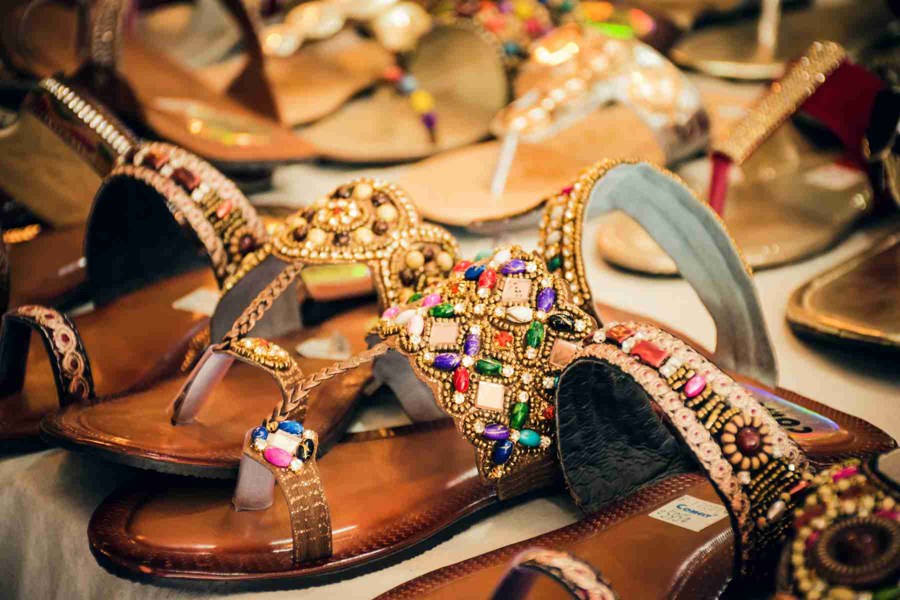 Buy Women Ladies Diamante Traditional Ethnic Bridal Handmade Leather Flat  Khussa Indian Pumps Slip On Shoes Size Online at desertcartINDIA