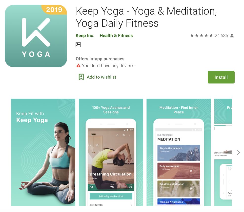 keep yoga app