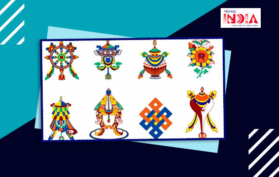 eight Tibetan symbols as the main motifs
