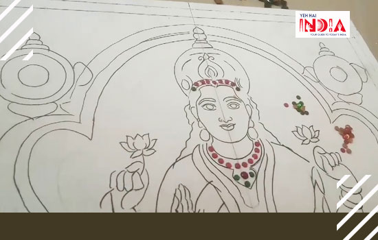 design of Majestic Tanjore Painting