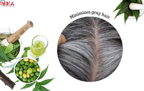 Minimizes gray hair