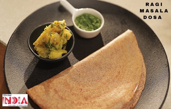 Ragi Onion Masala Dosa