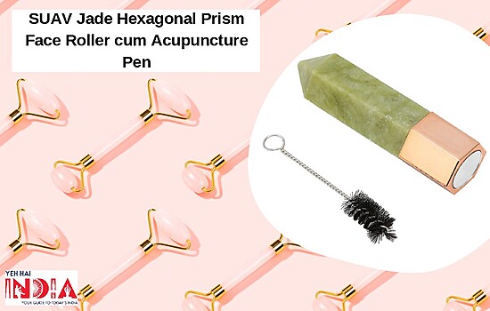  SUAV Jade Hexagonal Prism Face Roller cum Acupuncture Pen