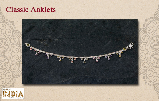 Stone Feather Kada Anklet Leg Foot Jewellery | Shubhanjali | Care for Your  Mind, Body & Soul!