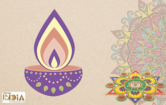 ALL YOUR DESIGN Diwali Diya Rangoli Religious Vinyl Floor Sticker