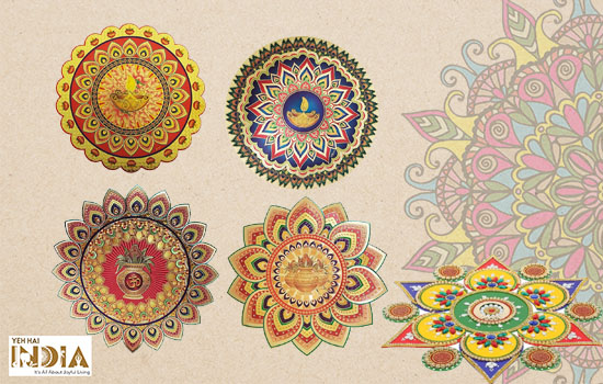 Ascension ® 4 Diwali Decorative Rangoli Sticker