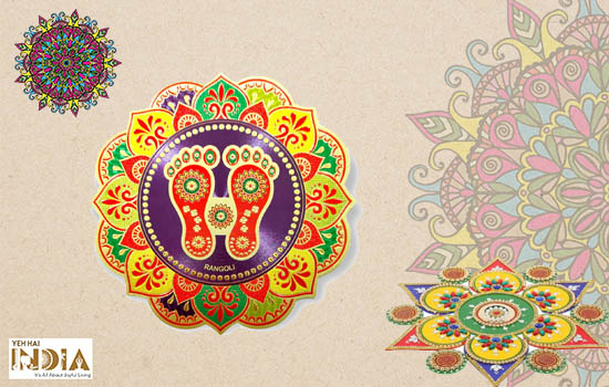 Kanha Store’s Brij Sugandhas Lakshmi Charan Paduka Rangoli Vinyl Sticker