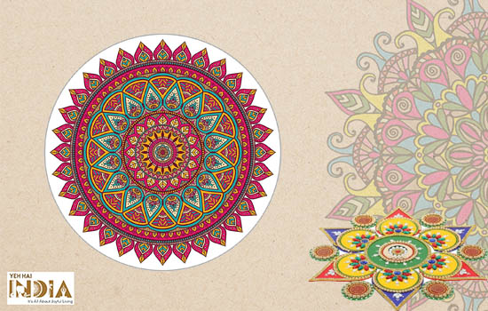 Woopme® Mandala Rangoli Floor Art Decor Diwali Sticker